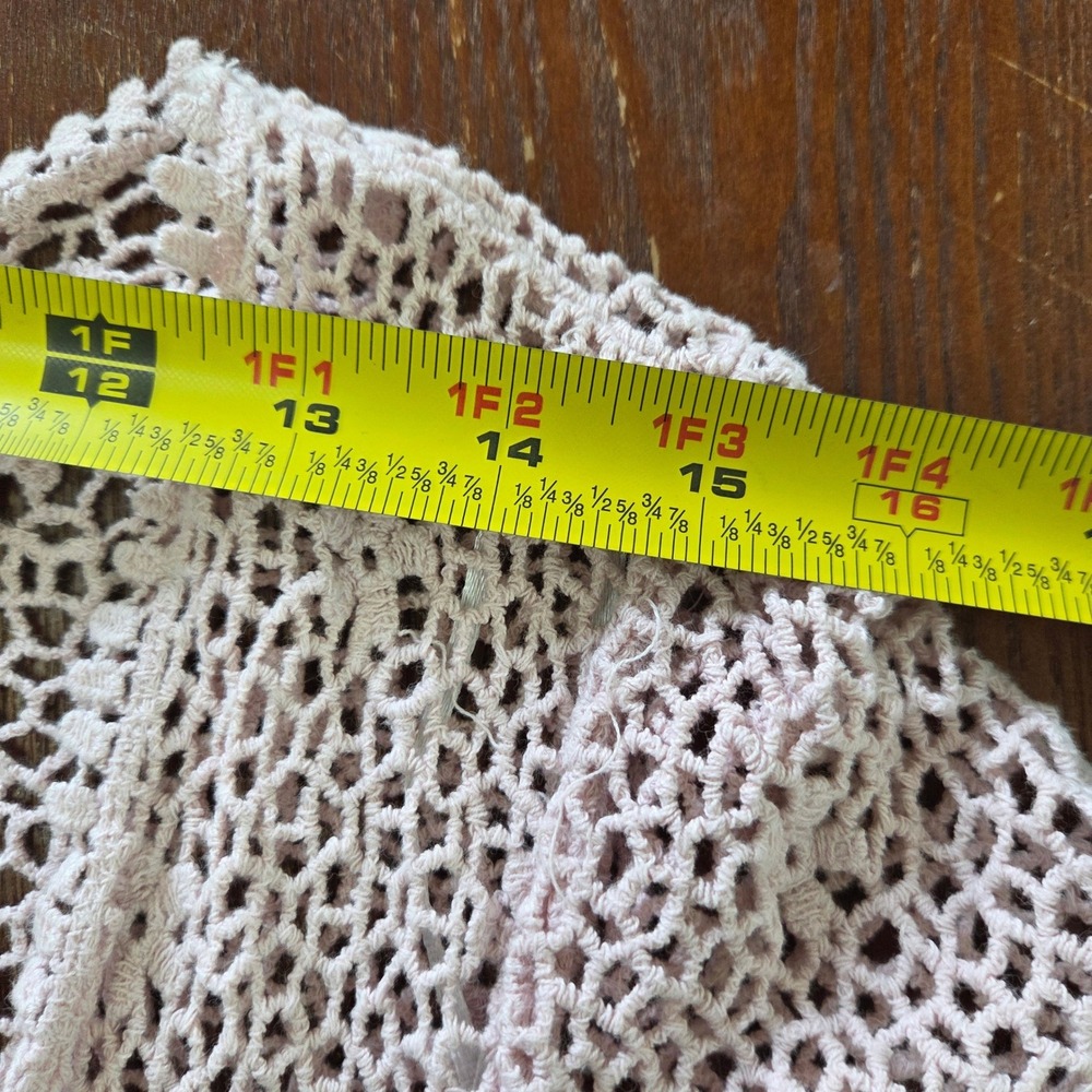 Pink Crochet Knit‎ Shrug Bohemian Cottagecore style Rabbit Rabbit Rabbit XL - Picture 8 of 11